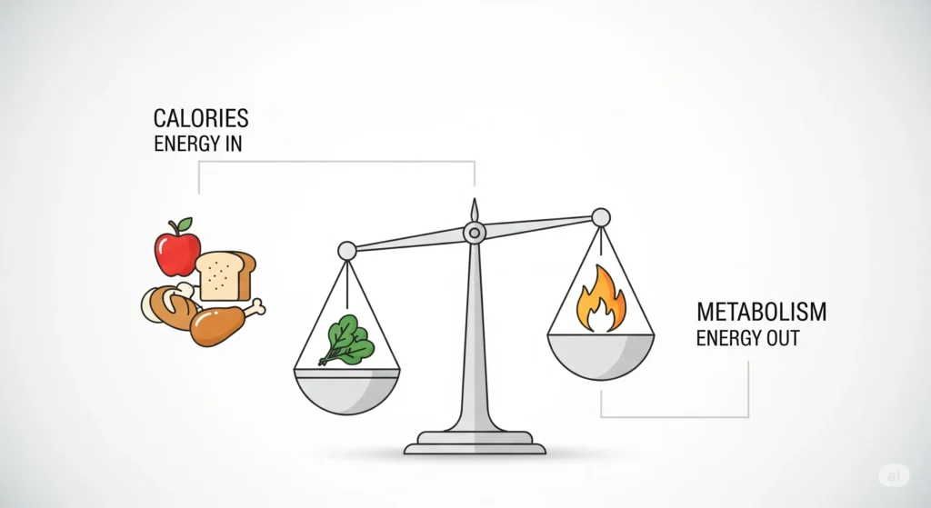 infográfico o que é metabolismo balança calorias energia